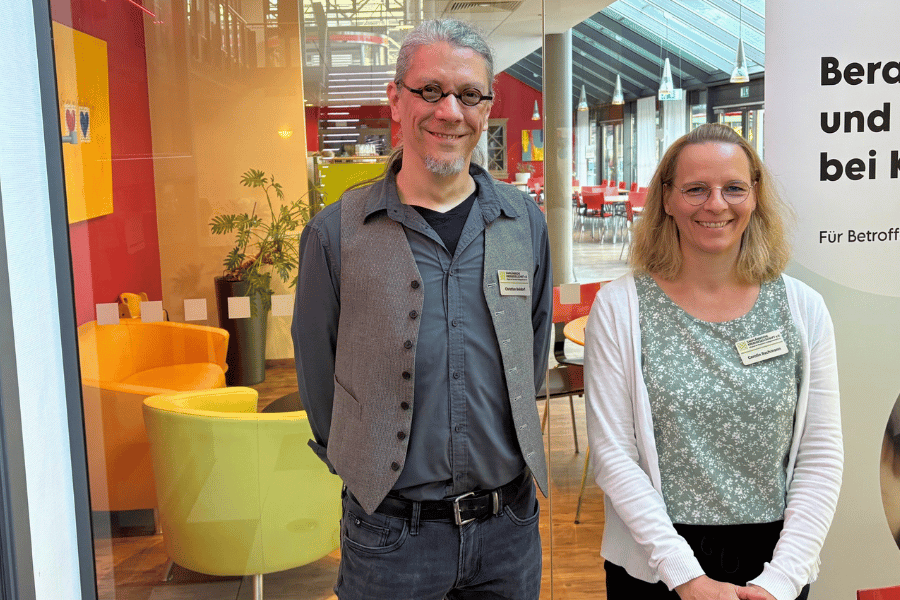 Christian Boldorf und Carolin Bachmann beim Infotag in Völklingen
